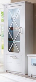 Vitrine Vitrinenschrank Georgia in Pinie Struktur weiß 82x205 cm Landhausstil Vitrine Vitrinenschrank Georgia in Pinie Struktur weiß 82x205 cm Landhausstil