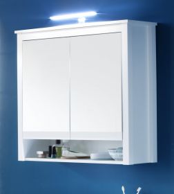 Badezimmer Spiegelschrank Ole in weiß Landhaus inkl. LED Badschrank 2-türig 81 x 80 cm Badezimmer Spiegelschrank Ole in weiß Landhaus inkl. LED Badschrank 2-türig 81 x 80 cm