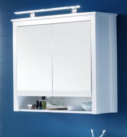 Badezimmer Spiegelschrank Ole in weiß Landhausstil Badschrank 2-türig 81 x 80 cm Badezimmer Spiegelschrank Ole in weiß Landhausstil Badschrank 2-türig 81 x 80 cm