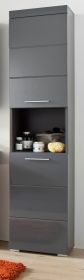 Badezimmer Hochschrank Amanda in grau Hochglanz Badschrank 37 x 190 cm Badezimmer Hochschrank Amanda in grau Hochglanz Badschrank 37 x 190 cm