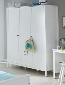 Baby- und Jugendzimmer Kleiderschrank Ole in weiß 3-türig 141 x 192 cm Baby- und Jugendzimmer Kleiderschrank Ole in weiß 3-türig 141 x 192 cm