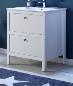 Badezimmer Waschbeckenunterschrank Ole in weiß inkl. Waschbecken Badschrank im Landhausstil 61 x 82 cm Badezimmer Waschbeckenunterschrank Ole in weiß inkl. Waschbecken Badschrank im Landhausstil 61 x 82 cm