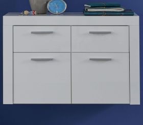 Schuhkommode Kito in Hochglanz weiß Garderobenschrank hängend 103 x 64 cm Schuhkommode Kito in Hochglanz weiß Garderobenschrank hängend 103 x 64 cm