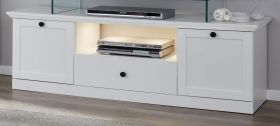 TV-Lowboard Baxter in wei� Landhaus Fernsehtisch 139 x 49 cm