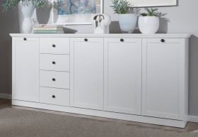 Sideboard Baxter in weiß, 195 x 88 cm Kommode im Landhausstil Sideboard Baxter in weiß, 195 x 88 cm Kommode im Landhausstil