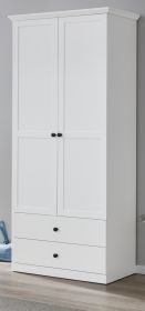 Flurgarderobe Baxter in weiß Landhaus Schuh- / Garderobenschrank 81 x 196 cm Flurgarderobe Baxter in weiß Landhaus Schuh- / Garderobenschrank 81 x 196 cm