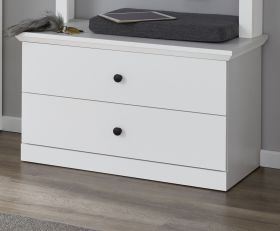 Garderobenbank Baxter in weiß Landhaus Sitzbank 81 x 49 cm Garderobenbank Baxter in weiß Landhaus Sitzbank 81 x 49 cm