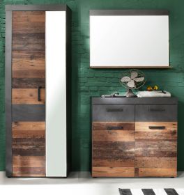 Garderoben Set Indy 3-teilig in Old Used Wood mit grau (170 x 192 cm) Garderoben Set Indy 3-teilig in Old Used Wood mit grau (170 x 192 cm)