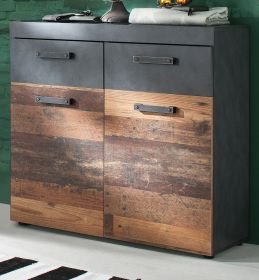 Schuhschrank Indy in Used Wood Shabby mit Matera grau 90 x 89 cm Schuhschrank Indy in Used Wood Shabby mit Matera grau 90 x 89 cm