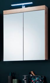 Badezimmer Spiegelschrank Amanda in Eiche Dekor Badschrank 2-t�rig 60 x 77 cm
