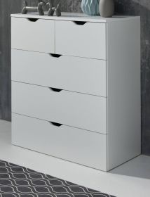 Schubkastenkommode Basix weiß 80 x 101 cm mit 5 Schubkästen Schubkastenkommode Basix weiß 80 x 101 cm mit 5 Schubkästen