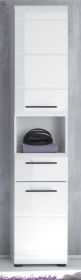 Badezimmer Hochschrank Skin in wei� Hochglanz 30 x 182 cm