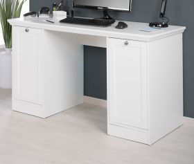 Schreibtisch Landwood in weiß Landhaus Laptoptisch für Homeoffice und Büro 136 x 63 cm
