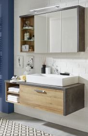 Badezimmer Badmöbel Set Bay in Eiche Riviera und Beton grau Badkombination 2-teilig 123 x 180 cm Badezimmer Badmöbel Set Bay in Eiche Riviera und Beton grau Badkombination 2-teilig 123 x 180 cm