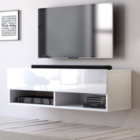 TV-Lowboard Epsom in Hochglanz weiß TV-Unterteil hängend 100 x 30 cm Fernsehschrank