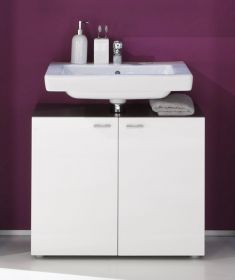 Badezimmer Waschbeckenunterschrank Tetis in weiß Hochglanz und Graphit grau Badschrank 72 x 61 cm Badezimmer Waschbeckenunterschrank Tetis in weiß Hochglanz und Graphit grau Badschrank 72 x 61 cm