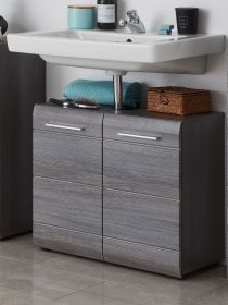 Badezimmer Waschbeckenunterschrank Line in Sardegna grau Rauchsilber Badschrank 60 x 57 cm