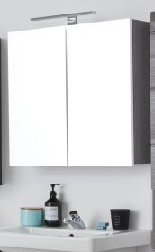 Badezimmer Spiegelschrank Line in Sardegna grau Rauchsilber Badschrank 2-türig 60 x 67 cm