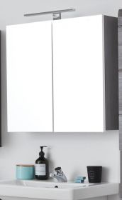 Badezimmer Spiegelschrank Line in Sardegna grau Rauchsilber Badschrank 2-türig 60 x 67 cm Badezimmer Spiegelschrank Line in Sardegna grau Rauchsilber Badschrank 2-türig 60 x 67 cm