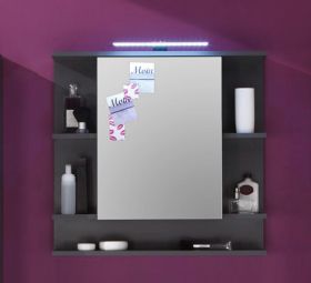 Badezimmer Spiegelschrank Tetis Grafit grau Badmöbel 72 x 70 cm Badezimmer Spiegelschrank Tetis Grafit grau Badmöbel 72 x 70 cm
