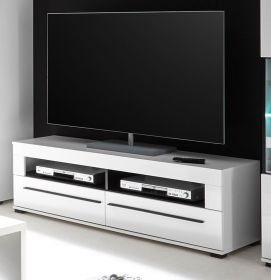 TV-Lowboard Design-D in Hochglanz weiß TV-Unterteil 140 x 47 cm