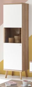 Vitrine Helge in weiß und Eiche Riviera Vitrinenschrank skandinavisch 50 x 197 cm Vitrine Helge in weiß und Eiche Riviera Vitrinenschrank skandinavisch 50 x 197 cm