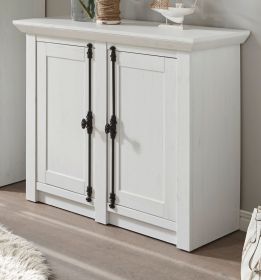 Kommode Hooge in Pinie weiß Landhaus Sideboard 105 x 90 cm Kommode Hooge in Pinie weiß Landhaus Sideboard 105 x 90 cm
