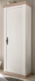 Garderobenschrank Rovola in Pinie weiß / Oslo Pinie Landhaus Garderobe oder großer Schuhschrank 73 x 201 cm