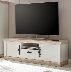 TV-Lowboard Rovola in Pinie weiß / Oslo Pinie Landhaus TV-Unterteil 156 x 51 cm TV-Lowboard Rovola in Pinie weiß / Oslo Pinie Landhaus TV-Unterteil 156 x 51 cm