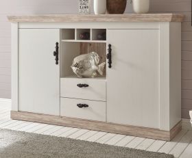 Sideboard Rovola in Pinie weiß / Oslo Pinie Landhaus Kommode 168 x 104 cm Sideboard Rovola in Pinie weiß / Oslo Pinie Landhaus Kommode 168 x 104 cm