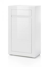 Kommode Nobile in Hochglanz weiß und Stone Design grau Sideboard 66 x 112 cm Kommode Nobile in Hochglanz weiß und Stone Design grau Sideboard 66 x 112 cm
