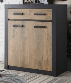 Kommode Beveren in Kastanie und Fresco grau Sideboard 92 x 105 cm Kommode Beveren in Kastanie und Fresco grau Sideboard 92 x 105 cm