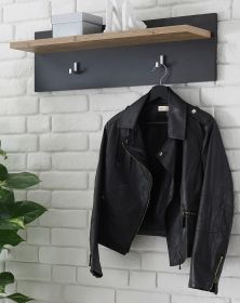 Garderobenpaneel Beveren in Kastanie und Fresco grau Flur Wandgarderobe 80 x 23 cm Garderobenpaneel Beveren in Kastanie und Fresco grau Flur Wandgarderobe 80 x 23 cm