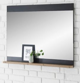Garderobenspiegel Beveren in Fresco grau und Kastanie Flur Spiegel mit Ablage 92 x 71 cm Garderobenspiegel Beveren in Fresco grau und Kastanie Flur Spiegel mit Ablage 92 x 71 cm