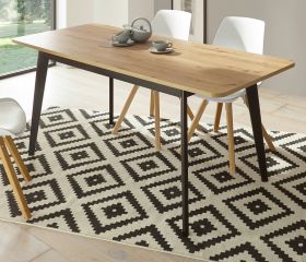 Esstisch Ronson in Artisan Eiche und schwarz Küchentisch skandinavisch ausziehbar mit Einlegeplatte 140 - 180 x 75 cm Esstisch Ronson in Artisan Eiche und schwarz Küchentisch skandinavisch ausziehbar mit Einlegeplatte 140 - 180 x 75 cm