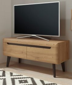 TV-Lowboard Ronson in Artisan Eiche und schwarz TV-Unterteil skandinavisch 107 x 50 cm TV-Lowboard Ronson in Artisan Eiche und schwarz TV-Unterteil skandinavisch 107 x 50 cm