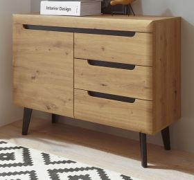 Kommode Ronson in Artisan Eiche und schwarz Sideboard skandinavisch 107 x 83 cm Kommode Ronson in Artisan Eiche und schwarz Sideboard skandinavisch 107 x 83 cm