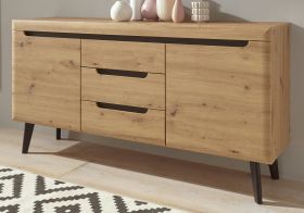 Sideboard Ronson in Artisan Eiche und schwarz Kommode skandinavisch 160 x 83 cm Sideboard Ronson in Artisan Eiche und schwarz Kommode skandinavisch 160 x 83 cm