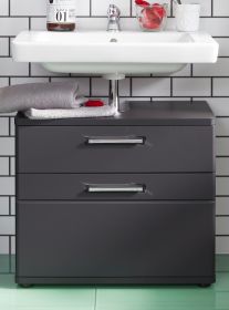 Badezimmer Waschbeckenunterschrank Monte in grau matt Badschrank 60 x 58 cm Badezimmer Waschbeckenunterschrank Monte in grau matt Badschrank 60 x 58 cm