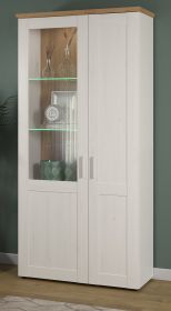 Vitrine Shade in Andersen Pinie weiß und Artisan Eiche Landhaus Vitrinenschrank 95 x 194 cm Vitrine Shade in Andersen Pinie weiß und Artisan Eiche Landhaus Vitrinenschrank 95 x 194 cm