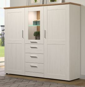 Highboard Shade in Andersen Pinie weiß und Artisan Eiche Landhaus Anrichte 159 x 140 cm Highboard Shade in Andersen Pinie weiß und Artisan Eiche Landhaus Anrichte 159 x 140 cm