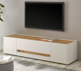 TV-Lowboard Center in weiß und Wotan Eiche TV-Unterteil 170 x 40 cm TV-Lowboard Center in weiß und Wotan Eiche TV-Unterteil 170 x 40 cm