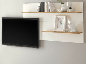 Wandpaneel Center in weiß und Wotan Eiche Wandboard 155 x 80 cm Wandpaneel Center in weiß und Wotan Eiche Wandboard 155 x 80 cm