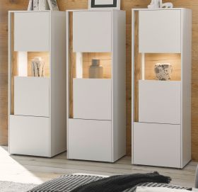 Schrank Set 3-teilig Center in weiß und Wotan Eiche Wohnkombination 3 x Vitrine 190 x 155 cm Schrank Set 3-teilig Center in weiß und Wotan Eiche Wohnkombination 3 x Vitrine 190 x 155 cm
