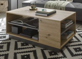 Couchtisch Louna in Eiche Artisan und Graphit grau Wohnzimmer Beistelltisch 100 x 60 cm Couchtisch Louna in Eiche Artisan und Graphit grau Wohnzimmer Beistelltisch 100 x 60 cm