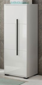 Badezimmer Midischrank Design-D in weiß Hochglanz Badmöbel Kommode 45 x 126 cm Badezimmer Midischrank Design-D in weiß Hochglanz Badmöbel Kommode 45 x 126 cm