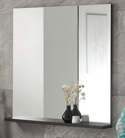 Badezimmer Spiegel Design-D in schwarz Badspiegel mit Ablage 80 x 85 cm