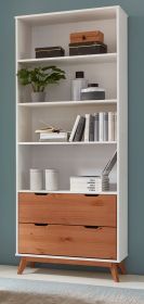 Bücherregal in weiß und Skandinavien Kiefer massiv Regal 80 x 205 cm Bücherregal in weiß und Skandinavien Kiefer massiv Regal 80 x 205 cm