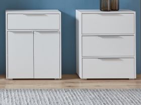 Badezimmer 2 x Kommode in weiß Badmöbel Set 2-teilig Badmöbel Unterschrank je 61 x 76 cm Mehrzweckschrank Badezimmer 2 x Kommode in weiß Badmöbel Set 2-teilig Badmöbel Unterschrank je 61 x 76 cm Mehrzweckschrank