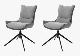 2 x Stuhl Kitami in Schlamm Chenille-Optik 4-Fußstuhl 360° drehbar Esszimmerstuhl 2er Set